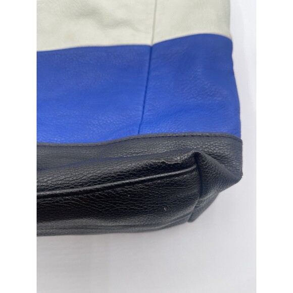 CLARKS Women's Over the Shoulder Tri-Color Laptop Tote - Cream, Blue, Black - Picture 2 of 16